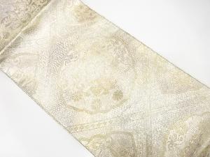 アンティーク　佐賀錦　斜め格子に絵皿模様織り出し袋帯（材料）